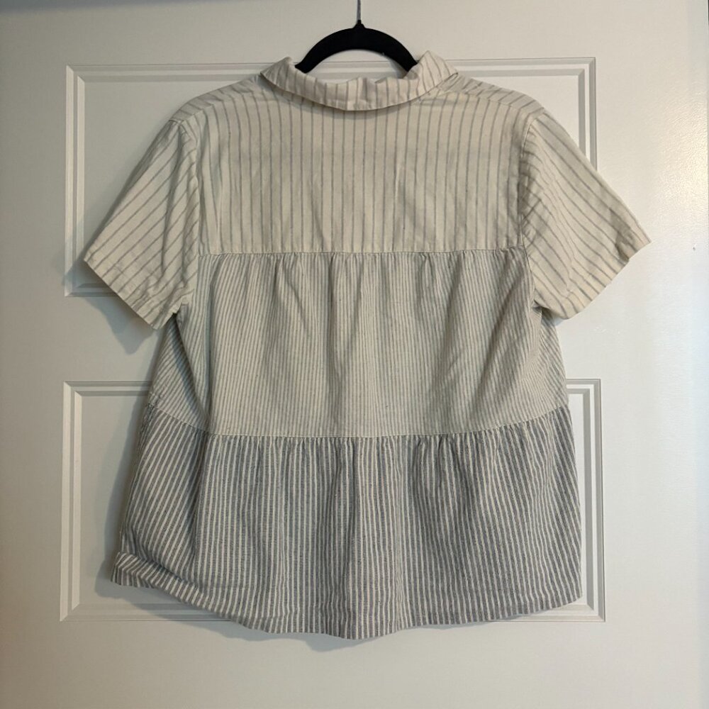 Madewell x The New Denim Project® Stripe-Mix Seamed Button-Down Shirt - Picture 5 of 5